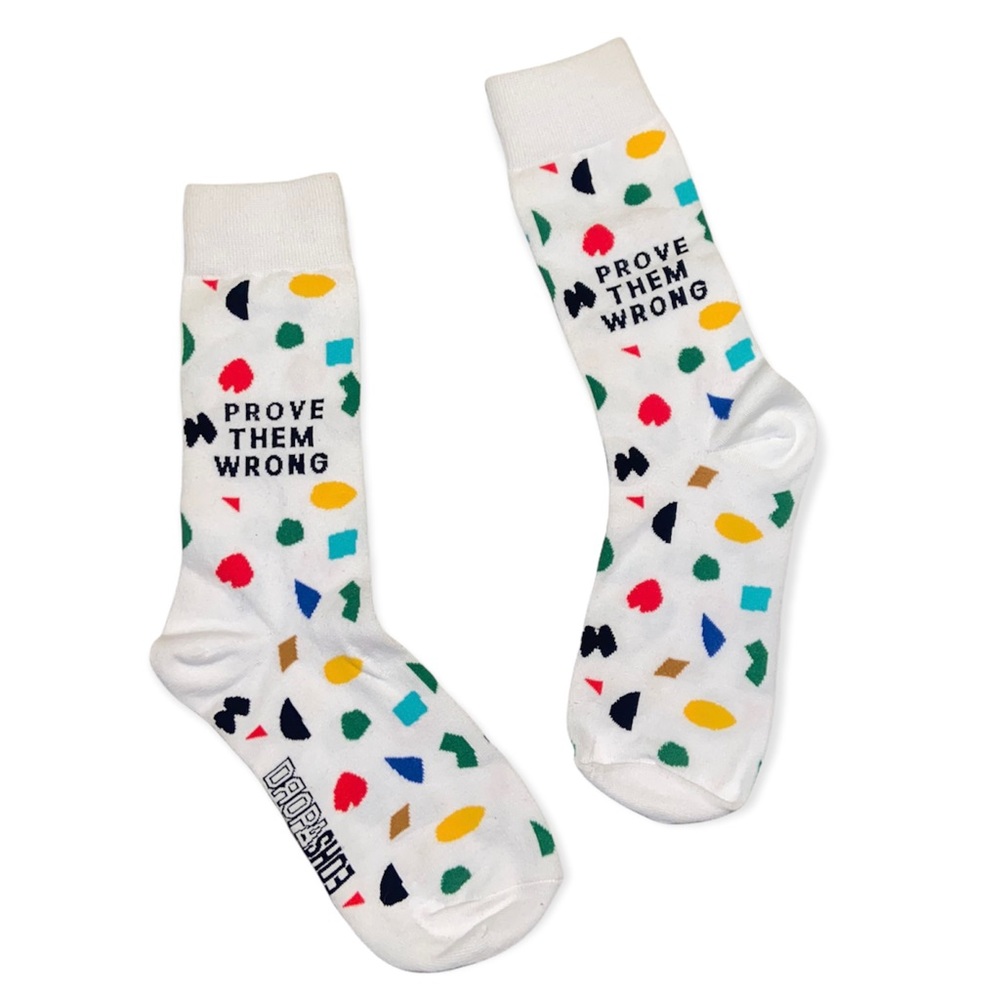 MULTI COLOR ART PRINT DRESS SOCK UNISEX SIZE 7-12
